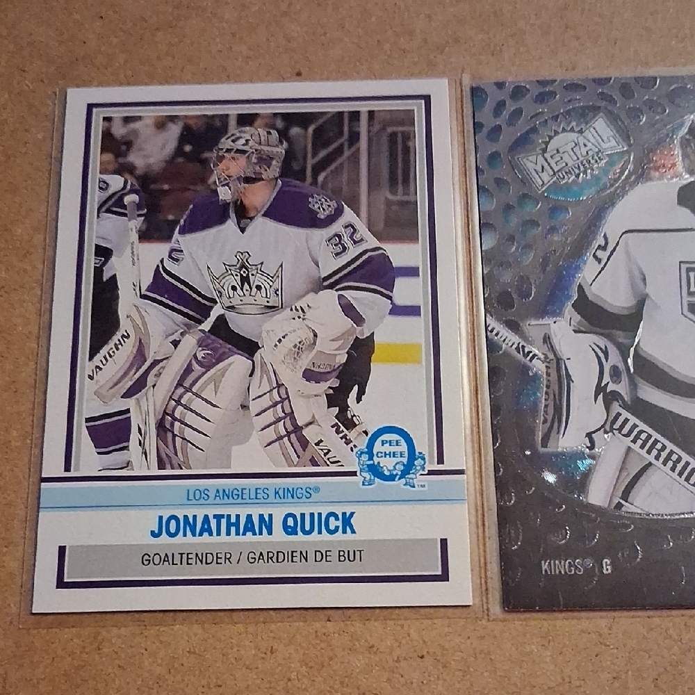 Jonathan Quick Los Angeles Kings Hockey Cards & Sticker - White, Black, Purple
